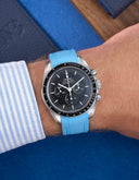 Curved Vertech Rubber Strap - Capri Blue - OM Luxury